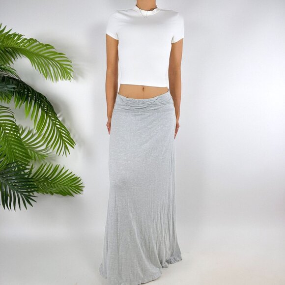 Max Studio Womens Gray Casual Low Rise Beachy Coastal Chic Maxi Skirt / Medium - Picture 1 of 8